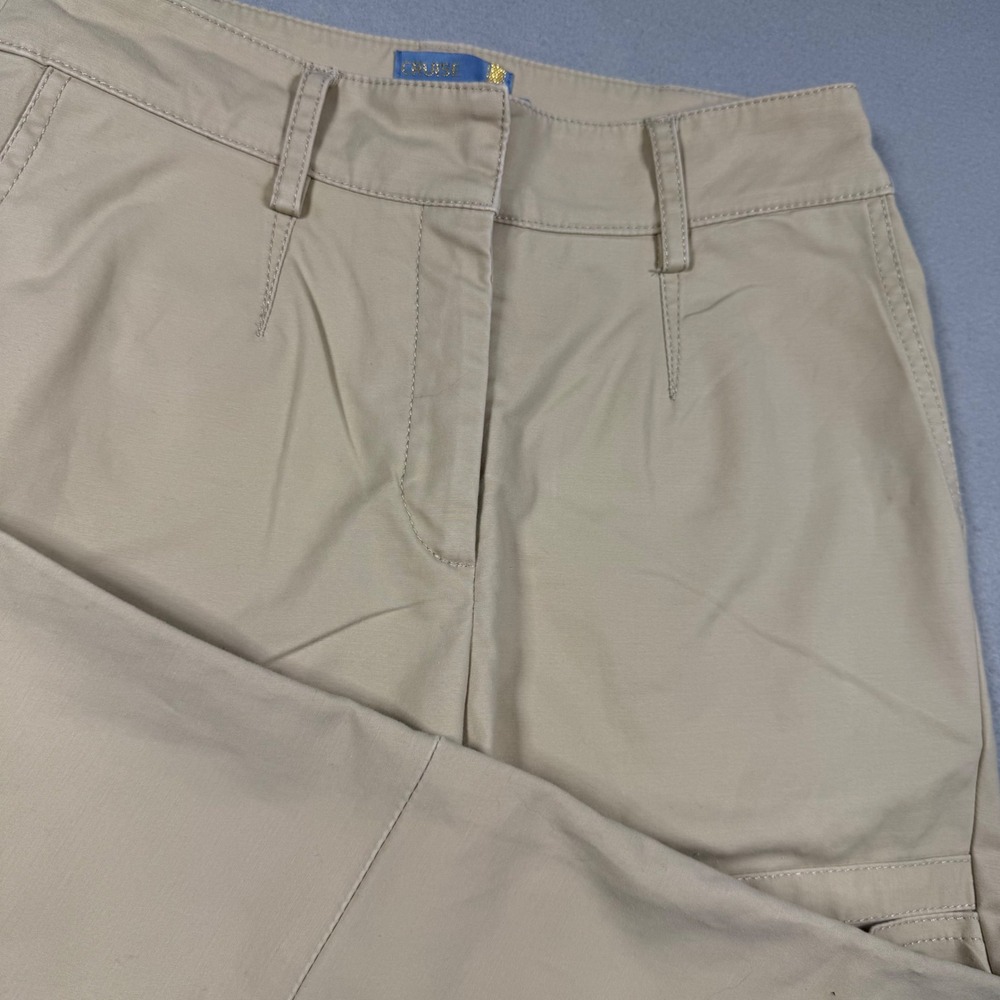 Cruise Brazil Calca Ilheus Tan Khaki Paneled Straight Leg Pants Womens 36 (27")
